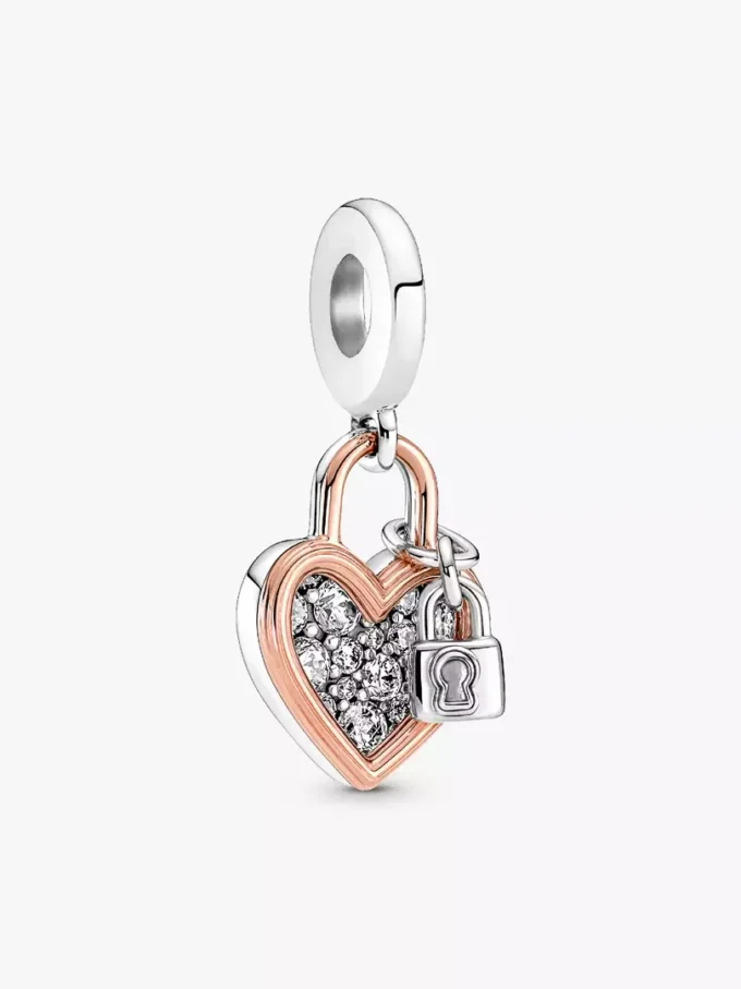 Pandora Moments Halskette mit Nieten und Herz-Dangle-Set, 2er-Set Pandora Moments Halskette mit Nieten und Herz-Dangle-Set, 2er-Set