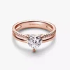 Doppelband-Herzring, 14 Karat Roségold-Beschichtung Doppelband-Herzring, 14 Karat Roségold-Beschichtung