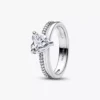 Doppelband-Herzring aus Sterlingsilber Doppelband-Herzring aus Sterlingsilber
