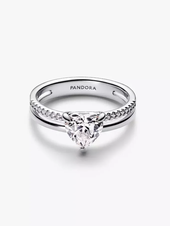 Doppelband-Herzring aus Sterlingsilber Doppelband-Herzring aus Sterlingsilber