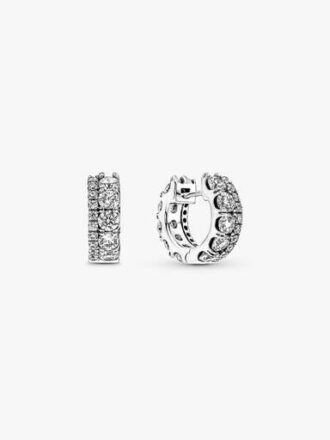 Doppelband-Pavé-Ohrringe – Sterlingsilber