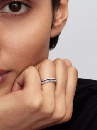 Doppelbandring aus Sterlingsilber