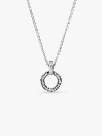 Doppelkreis-Anhänger & Halskette – Sterlingsilber