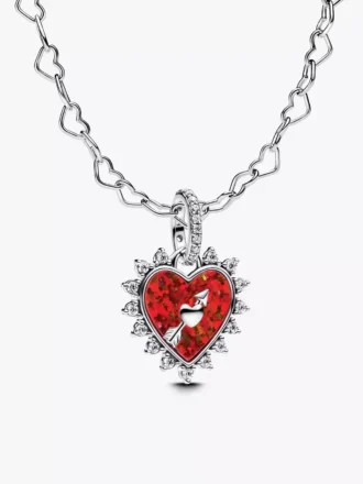 Drehbare Herz-Pfeil-Charm-Halskette, 2er-Set