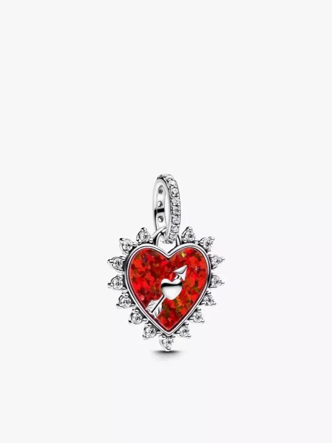 Drehbare Herz-Pfeil-Charm-Halskette, 2er-Set Drehbare Herz-Pfeil-Charm-Halskette, 2er-Set