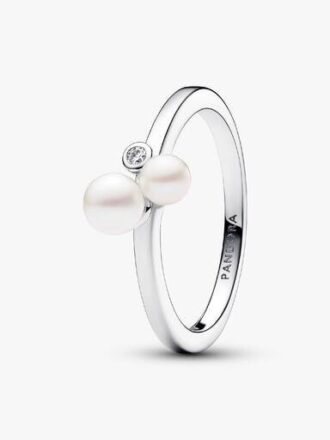 Duo-Ring mit behandelten Süßwasser-Zuchtperlen – Sterlingsilber