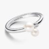 Duo-Ring mit behandelten Süßwasser-Zuchtperlen – Sterlingsilber Duo-Ring mit behandelten Süßwasser-Zuchtperlen – Sterlingsilber