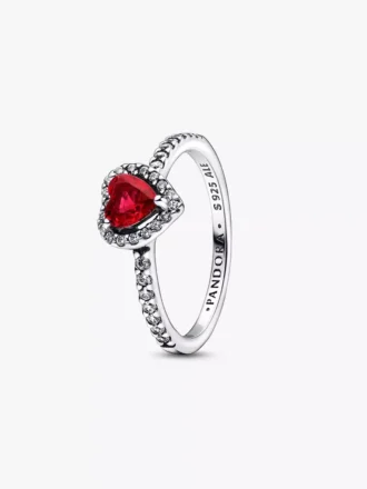 Edler roter Herzring aus Sterlingsilber