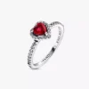 Edler roter Herzring aus Sterlingsilber