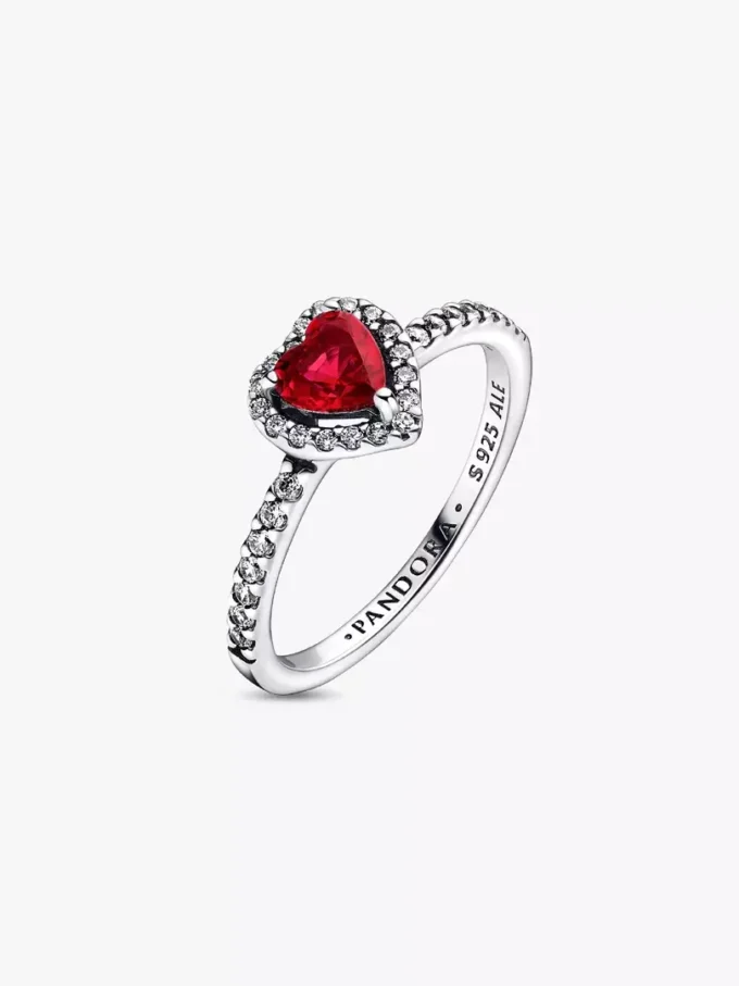 Edler roter Herzring aus Sterlingsilber