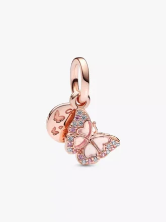 Einzigartiges Armband-Set mit Rosenherz-Charms, 2er-Set