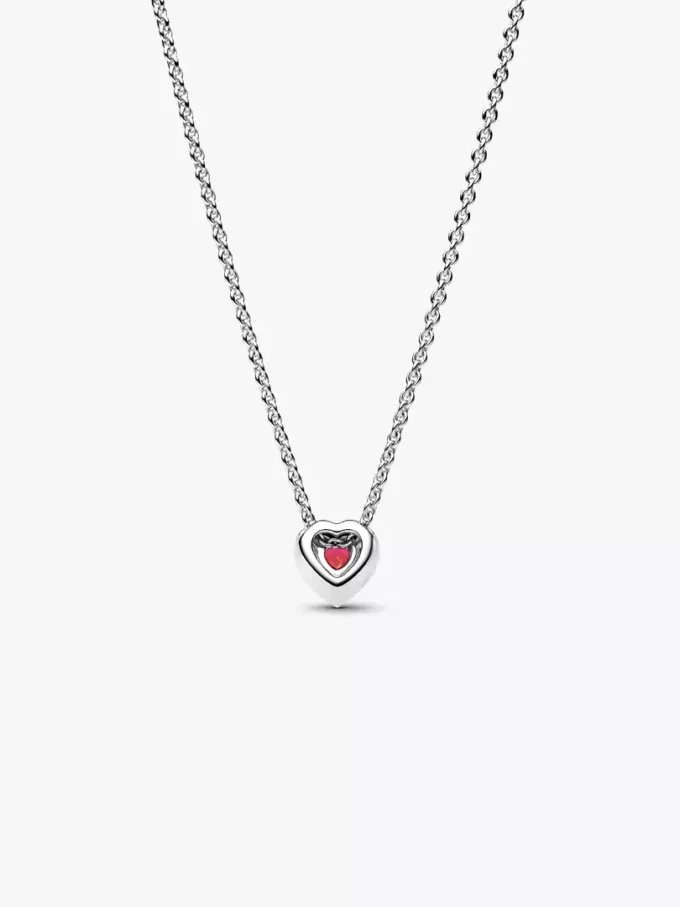 Elegante rote Herz-Halskette aus Sterlingsilber Elegante rote Herz-Halskette aus Sterlingsilber
