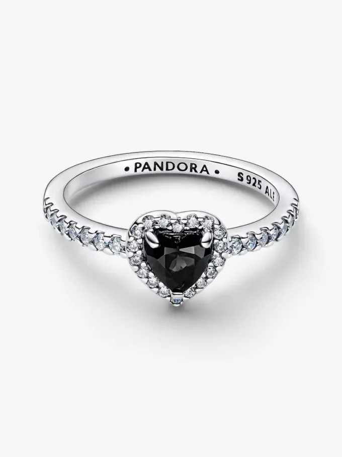 Elevated Black Heart Ring aus Sterlingsilber Elevated Black Heart Ring aus Sterlingsilber