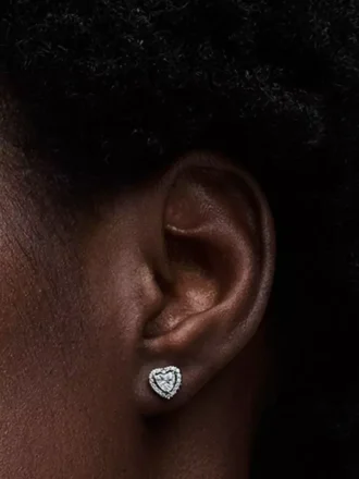 Elevated Heart Ohrringe aus Sterlingsilber