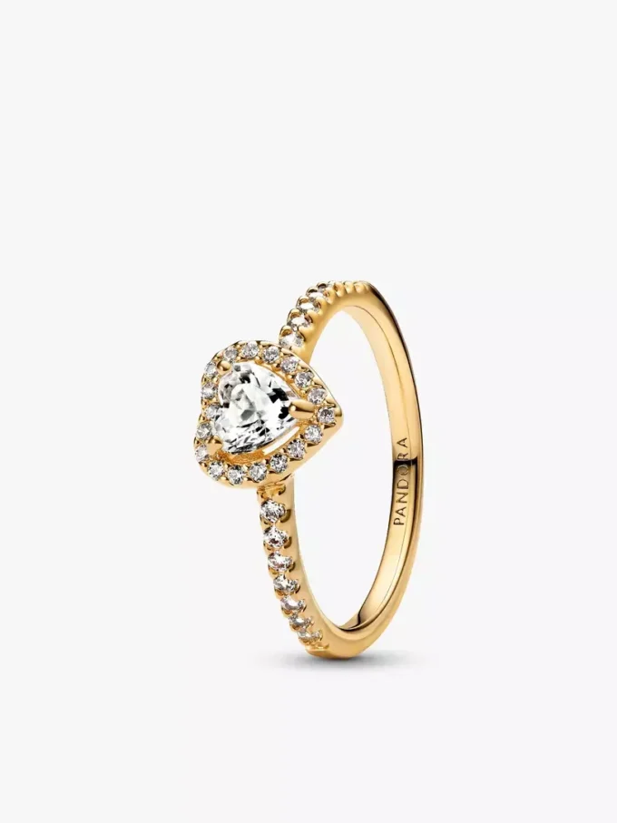 „Playful Love“ – Ring-Set mit goldenem, erhöhtem Herz und funkelndem Band (2er-Set) „Playful Love“ – Ring-Set mit goldenem, erhöhtem Herz und funkelndem Band (2er-Set)