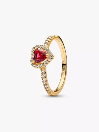 Elevated Heart Ring, 14-karätig vergoldet