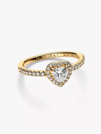 Elevated Heart Ring, 14-karätig vergoldet