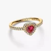 Elevated Heart Ring, 14-karätig vergoldet