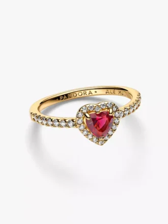 Elevated Heart Ring, 14-karätig vergoldet