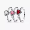 Elevated Hearts Ring-Set, 3er-Set