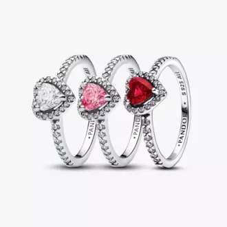 Elevated Hearts Ring-Set, 3er-Set