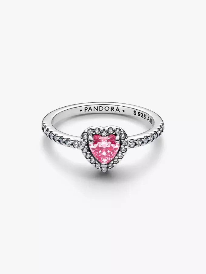 Elevated Pink Heart Ring aus Sterlingsilber Elevated Pink Heart Ring aus Sterlingsilber