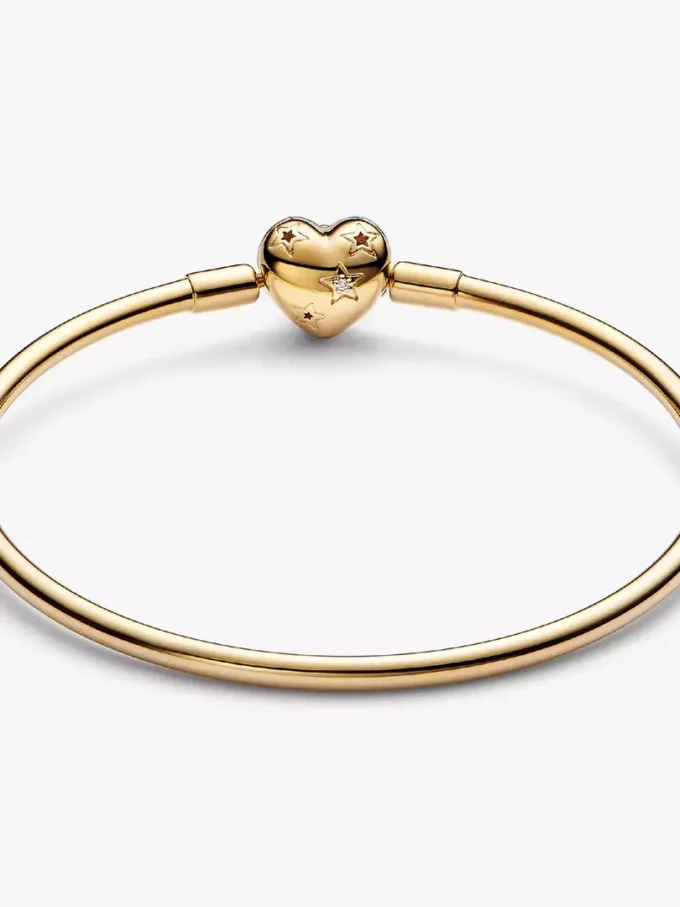 Endgültiger Verkauf – Bangle mit himmlischem Herzverschluss, 14-karätig vergoldet Endgültiger Verkauf – Bangle mit himmlischem Herzverschluss, 14-karätig vergoldet