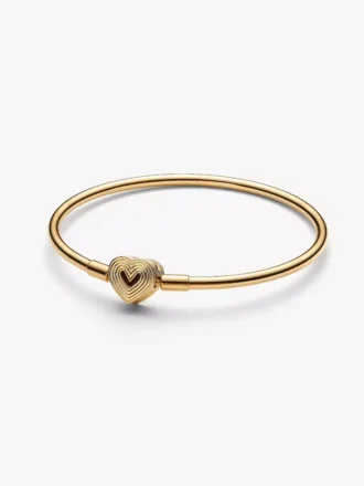 Endgültiger Verkauf – Bangle mit strahlendem Herzverschluss, 14-karätig vergoldet