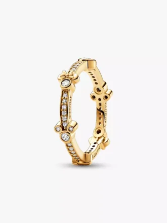 Endgültiger Verkauf – Disney Mickey Mouse & Minnie Mouse funkelnder Eternity-Ring, 14-karätig vergoldet Endgültiger Verkauf – Disney Mickey Mouse & Minnie Mouse funkelnder Eternity-Ring, 14-karätig vergoldet