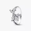 Endgültiger Verkauf – funkelnder asymmetrischer Herbarium-Cluster-Ring aus Sterlingsilber