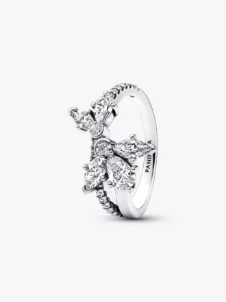 Endgültiger Verkauf – funkelnder asymmetrischer Herbarium-Cluster-Ring aus Sterlingsilber Endgültiger Verkauf – funkelnder asymmetrischer Herbarium-Cluster-Ring aus Sterlingsilber