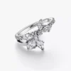 Endgültiger Verkauf – funkelnder asymmetrischer Herbarium-Cluster-Ring aus Sterlingsilber