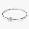 Endgültiger Verkauf – funkelnder Bangle mit Fassverschluss aus Sterlingsilber