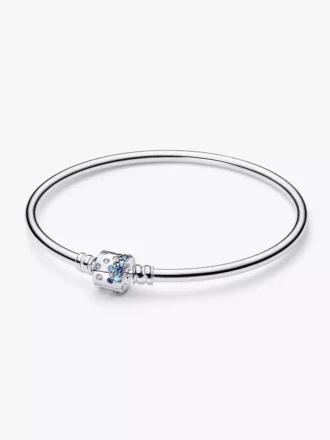 Endgültiger Verkauf – funkelnder Bangle mit Fassverschluss aus Sterlingsilber