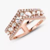 Endgültiger Verkauf – funkelnder Marquise-Doppel-Wishbone-Ring mit 14-karätiger Roségoldbeschichtung Endgültiger Verkauf – funkelnder Marquise-Doppel-Wishbone-Ring mit 14-karätiger Roségoldbeschichtung