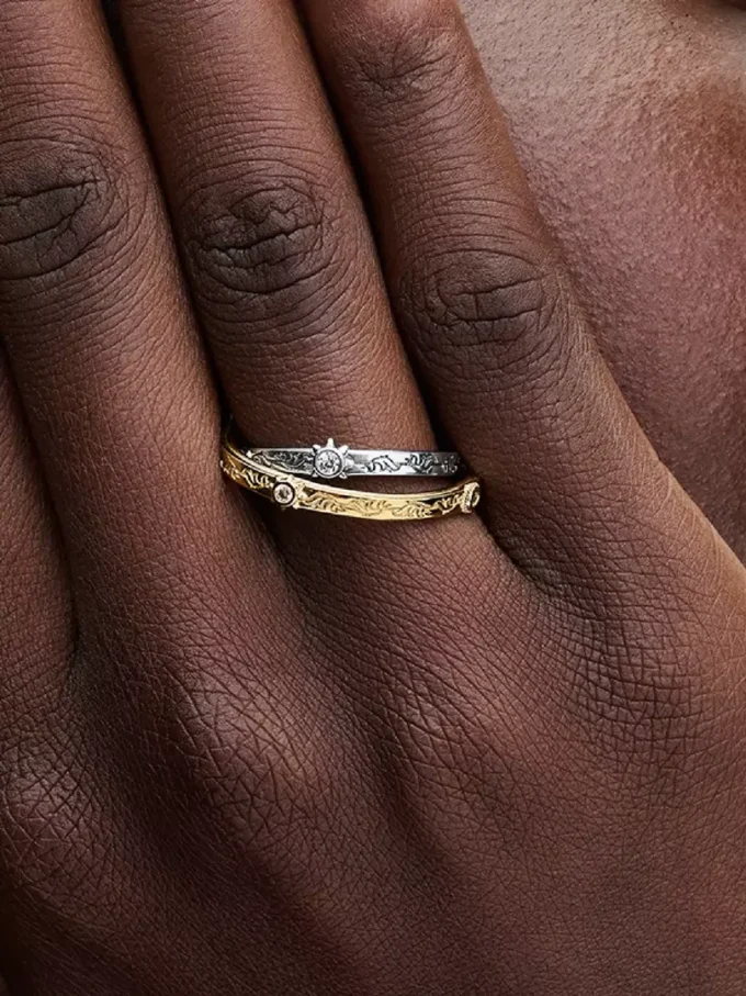 Endgültiger Verkauf – Game of Thrones Spinning Astrolabe Ring aus Sterlingsilber, 14-karätig vergoldet Endgültiger Verkauf – Game of Thrones Spinning Astrolabe Ring aus Sterlingsilber, 14-karätig vergoldet