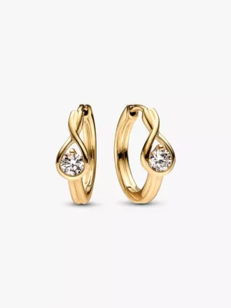 Endgültiger Verkauf – Pandora Infinite 14-karätige Gold-Ohrringe mit Lab-Grown Diamonds, 0,50 Karat insgesamt, 14-karätiges Gold