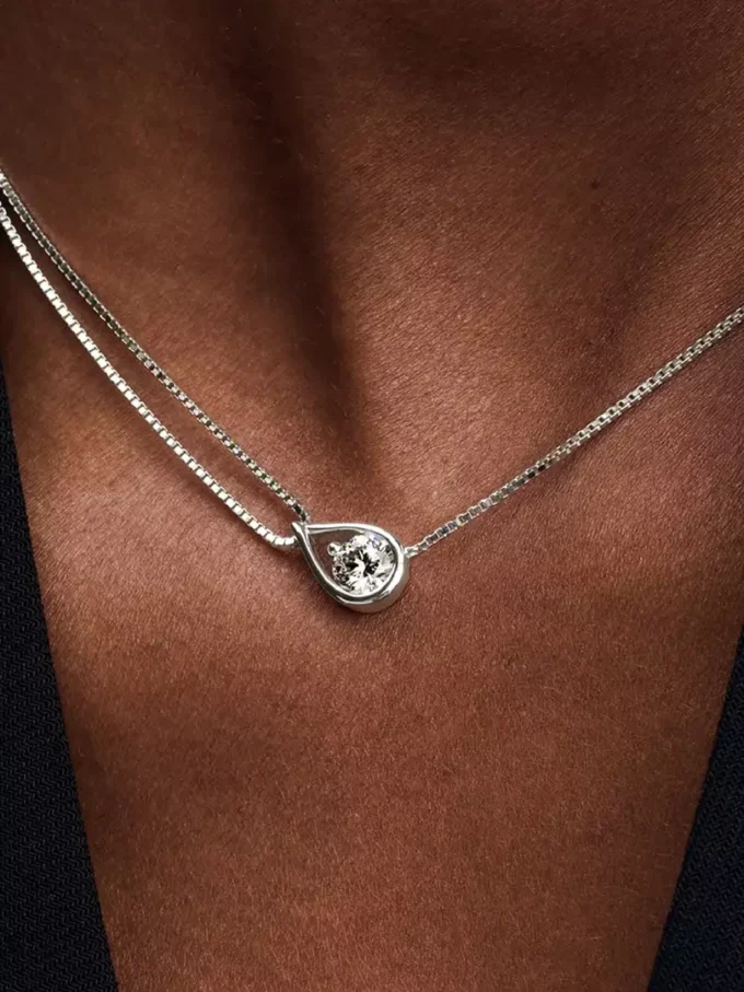 Endgültiger Verkauf – Pandora Infinite 14-karätige Weißgold-Halskette mit doppelter Kette und Pandora Lab-Grown Diamonds, 0,75 Karat insgesamt, 14-karätiges Weißgold Endgültiger Verkauf – Pandora Infinite 14-karätige Weißgold-Halskette mit doppelter Kette und Pandora Lab-Grown Diamonds, 0,75 Karat insgesamt, 14-karätiges Weißgold