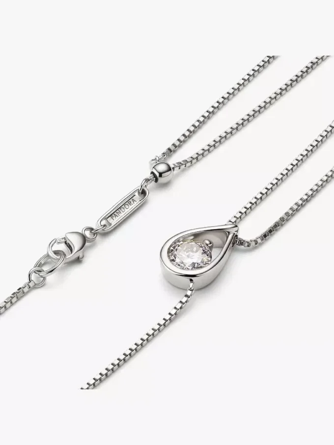 Endgültiger Verkauf – Pandora Infinite 14-karätige Weißgold-Halskette mit doppelter Kette und Pandora Lab-Grown Diamonds, 0,75 Karat insgesamt, 14-karätiges Weißgold Endgültiger Verkauf – Pandora Infinite 14-karätige Weißgold-Halskette mit doppelter Kette und Pandora Lab-Grown Diamonds, 0,75 Karat insgesamt, 14-karätiges Weißgold