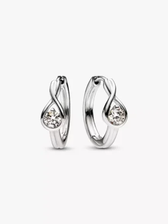 Endgültiger Verkauf – Pandora Infinite 14-karätige Weißgold-Ohrringe mit Lab-Grown-Diamanten, 0,50 Karat Gesamtgewicht, 14-karätiges Weißgold