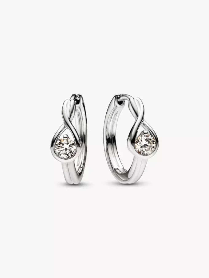 Endgültiger Verkauf – Pandora Infinite 14-karätige Weißgold-Ohrringe mit Lab-Grown-Diamanten, 0,50 Karat Gesamtgewicht, 14-karätiges Weißgold Endgültiger Verkauf – Pandora Infinite 14-karätige Weißgold-Ohrringe mit Lab-Grown-Diamanten, 0,50 Karat Gesamtgewicht, 14-karätiges Weißgold