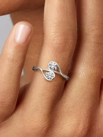 Endgültiger Verkauf – Pandora Infinite 14-karätiger Weißgold-Ring mit zwei im Labor gezüchteten Diamanten, 0,50 Karat insgesamt, 14-karätiges Weißgold Endgültiger Verkauf – Pandora Infinite 14-karätiger Weißgold-Ring mit zwei im Labor gezüchteten Diamanten, 0,50 Karat insgesamt, 14-karätiges Weißgold