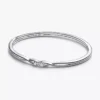 Endgültiger Verkauf – Pandora Infinite Bangle aus Sterlingsilber mit doppelseitigen, im Labor gezüchteten Diamanten, 0,30 ct insgesamt, Sterlingsilber