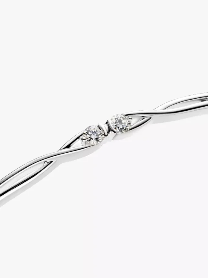 Endgültiger Verkauf – Pandora Infinite Bangle aus Sterlingsilber mit doppelseitigen, im Labor gezüchteten Diamanten, 0,30 ct insgesamt, Sterlingsilber