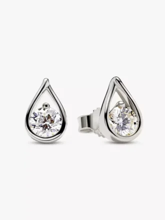 Endgültiger Verkauf – Pandora Infinite Ohrringe aus 14 Karat Weißgold mit Lab-Grown Diamonds, 1,00 Karat insgesamt, 14 Karat Weißgold