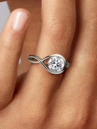 Endgültiger Verkauf – Pandora Infinite Ring aus 14 Karat Weißgold mit im Labor gezüchtetem Diamanten, 1,75 Karat Gesamtgewicht, 14 Karat Weißgold Endgültiger Verkauf – Pandora Infinite Ring aus 14 Karat Weißgold mit im Labor gezüchtetem Diamanten, 1,75 Karat Gesamtgewicht, 14 Karat Weißgold
