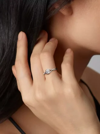 Endgültiger Verkauf – Pandora Infinite Sterling-Silber-Ring mit im Labor gezüchtetem Diamanten, 0,50 ct TW, Sterling-Silber Endgültiger Verkauf – Pandora Infinite Sterling-Silber-Ring mit im Labor gezüchtetem Diamanten, 0,50 ct TW, Sterling-Silber