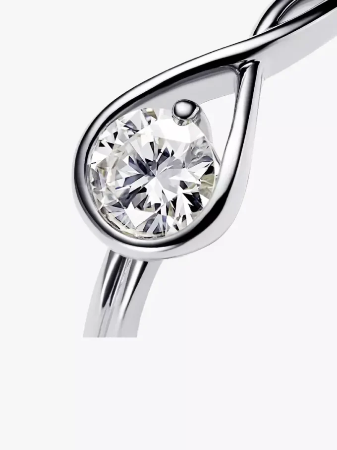 Endgültiger Verkauf – Pandora Infinite Sterling-Silber-Ring mit im Labor gezüchtetem Diamanten, 0,50 ct TW, Sterling-Silber Endgültiger Verkauf – Pandora Infinite Sterling-Silber-Ring mit im Labor gezüchtetem Diamanten, 0,50 ct TW, Sterling-Silber
