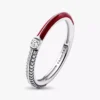 Endgültiger Verkauf – Pandora ME Pavé & Red Dual Ring aus Sterlingsilber