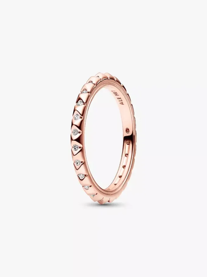 Endgültiger Verkauf – Pandora ME Pyramidenring, 14 Karat Roségold-Beschichtung